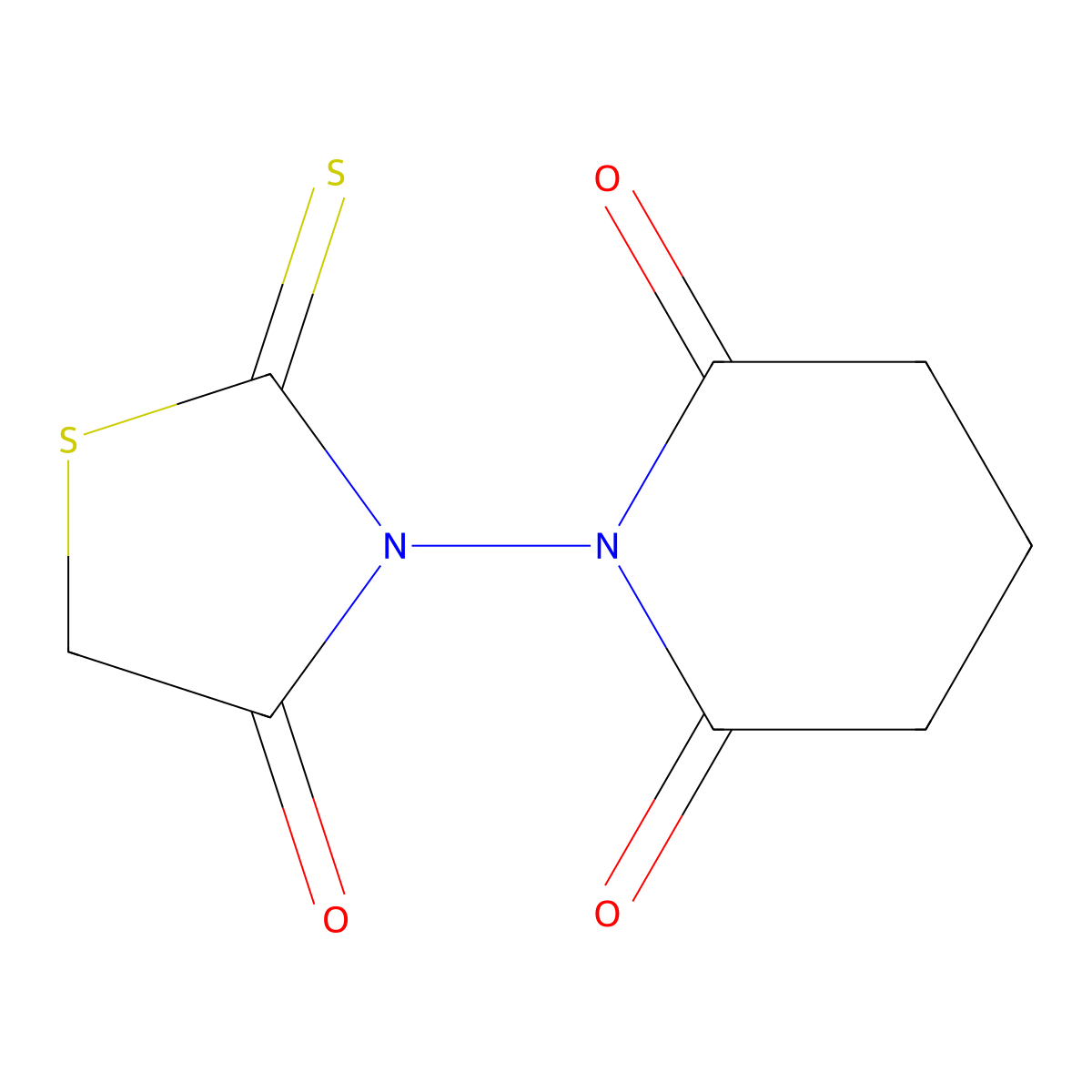 1-(4-Oxo-2-sulfanylidene-1,3-thiazolidin-3-yl)piperidine-2,6-dione molecular structure, CAS 182558-47-0