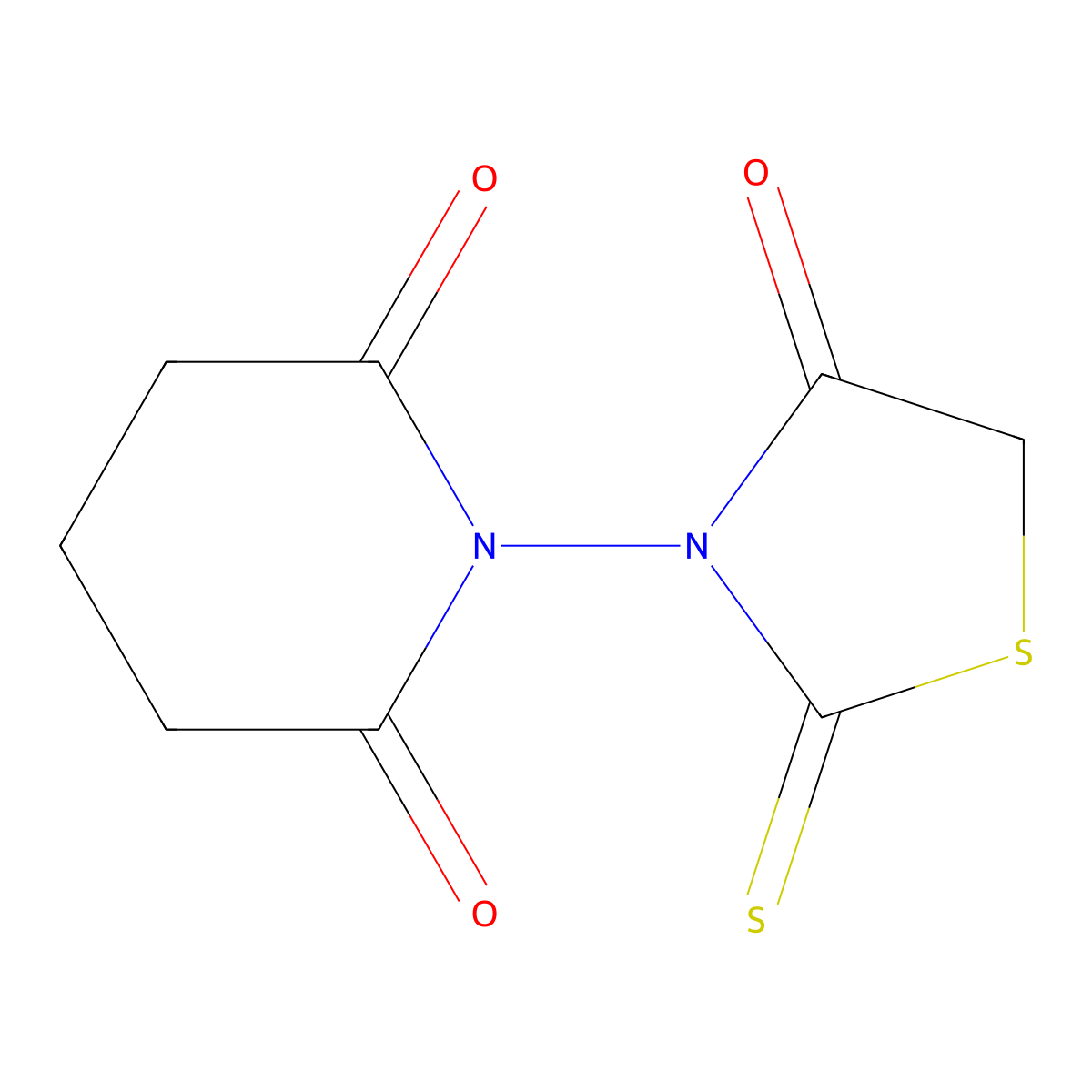 1-(4-Oxo-2-sulfanylidene-1,3-thiazolidin-3-yl)piperidine-2,6-dione molecular structure, CAS 182558-47-0