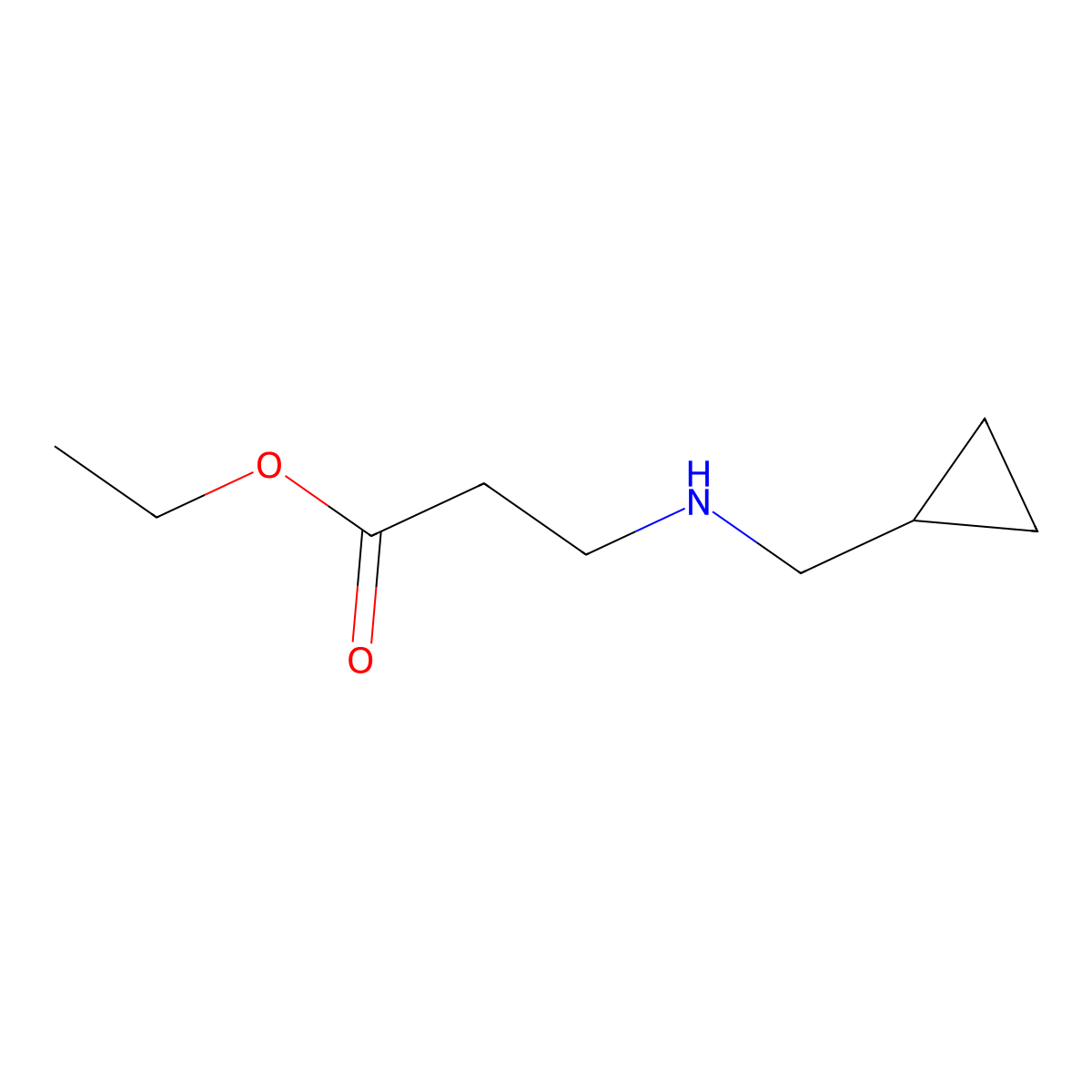 Ethyl 3-[(cyclopropylmethyl)amino]propanoate molecular structure, CAS 182559-61-1