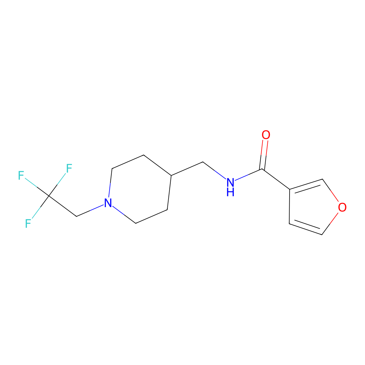 N-{[1-(2,2,2-Trifluoroethyl)piperidin-4-YL]methyl}furan-3-carboxamide molecular structure, CAS 1825598-10-4