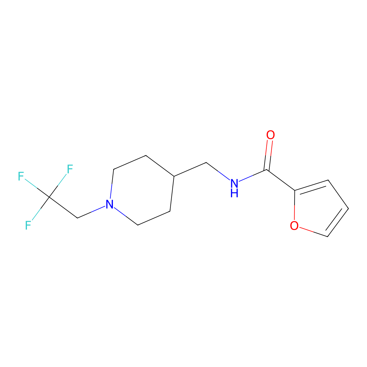 N-{[1-(2,2,2-Trifluoroethyl)piperidin-4-YL]methyl}furan-2-carboxamide molecular structure, CAS 1825610-23-8