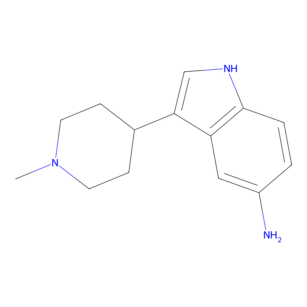 3-(1-Methylpiperidin-4-yl)-1h-indol-5-amine molecular structure, CAS 182564-38-1