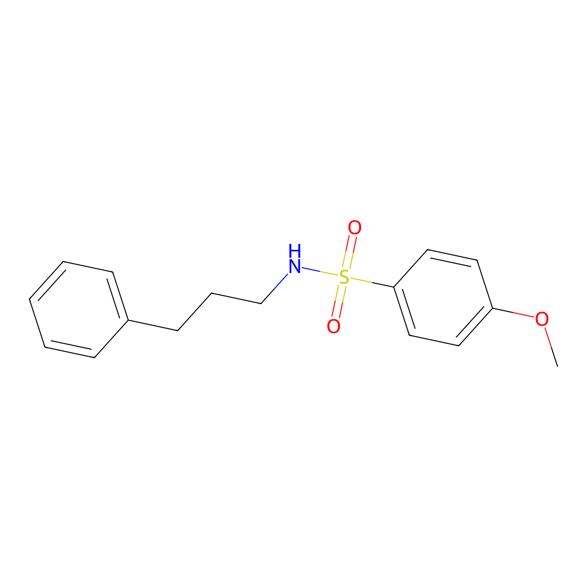 4-Methoxy-N-(3-phenylpropyl)benzenesulfonamide molecular structure, CAS 182565-30-6