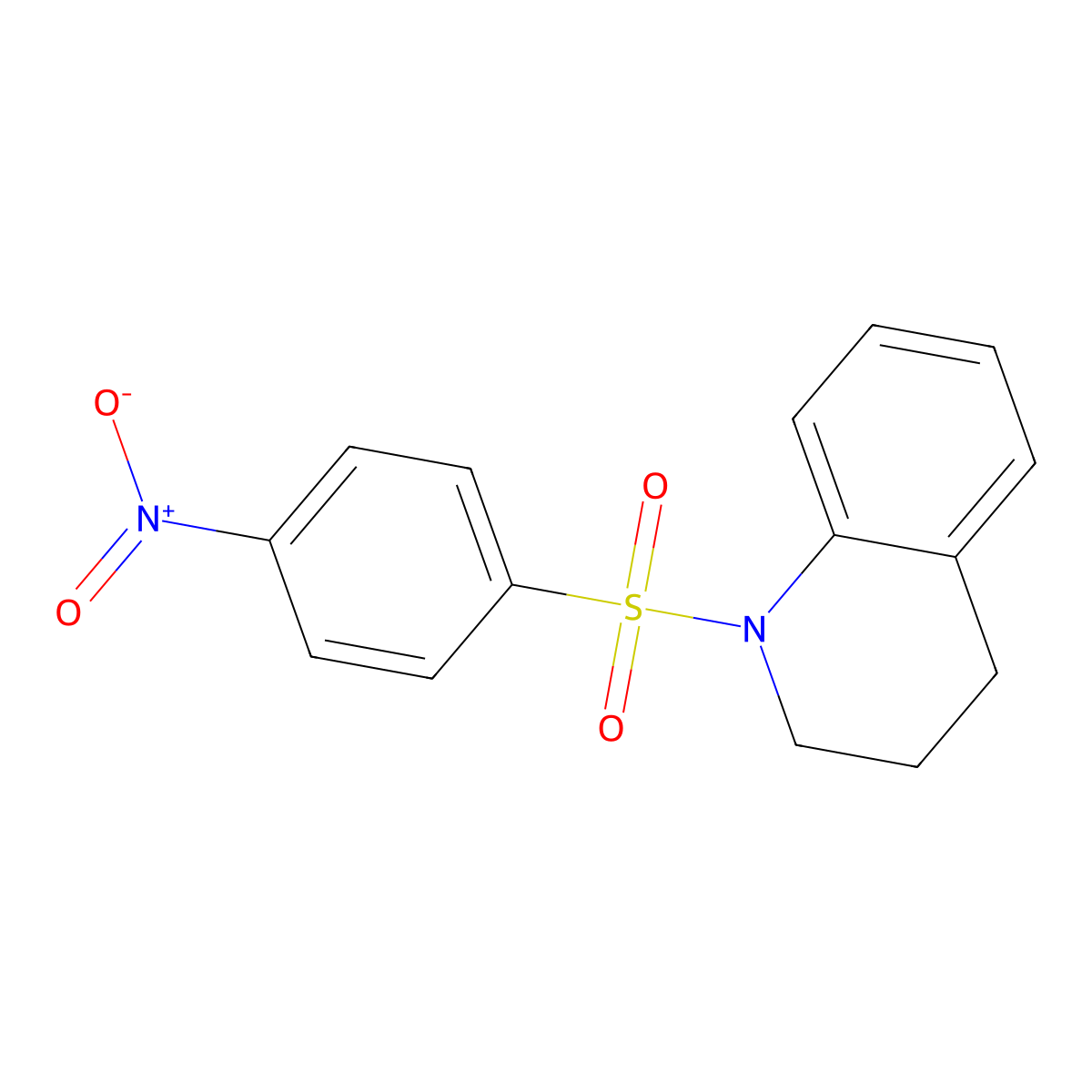 1,2,3,4-Tetrahydro-1-((4-nitrophenyl)sulfonyl)quinoline molecular structure, CAS 182565-33-9