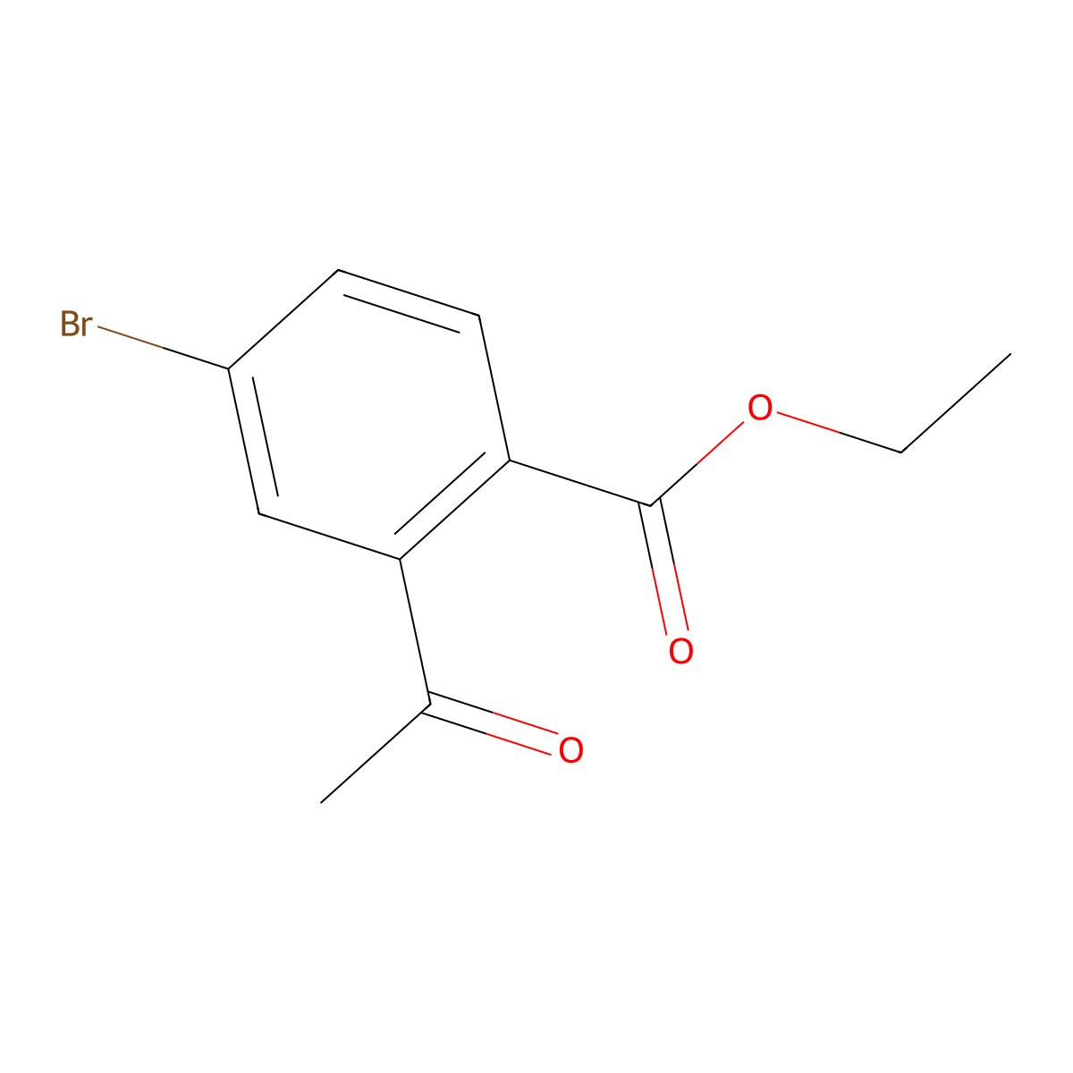 Ethyl2-acetyl-4-bromobenzoate molecular structure, CAS 182567-89-1