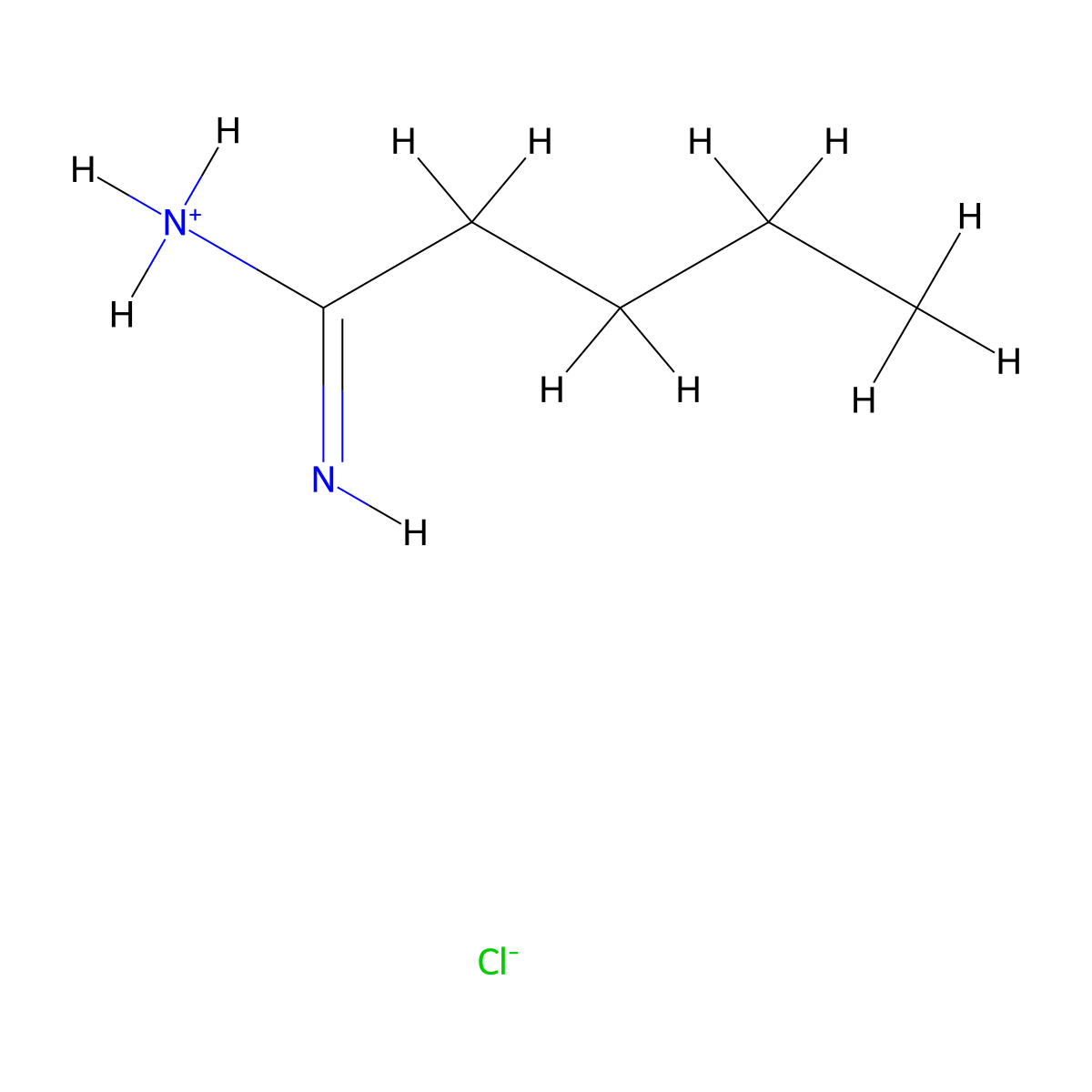 pentanimidoylazanium chloride molecular structure, CAS 18257-46-0