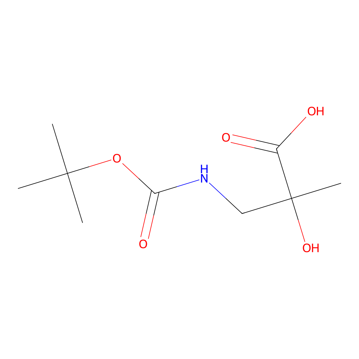 3-{[(Tert-butoxy)carbonyl]amino}-2-hydroxy-2-methylpropanoic acid molecular structure, CAS 182571-08-0