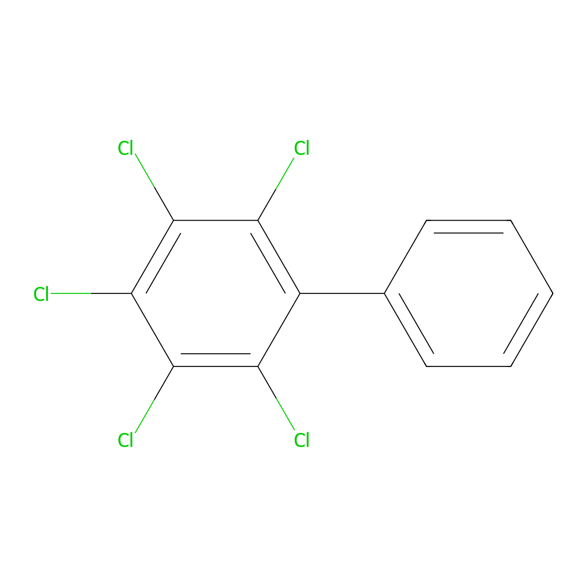 2,3,4,5,6-Pentachlorobiphenyl molecular structure, CAS 18259-05-7