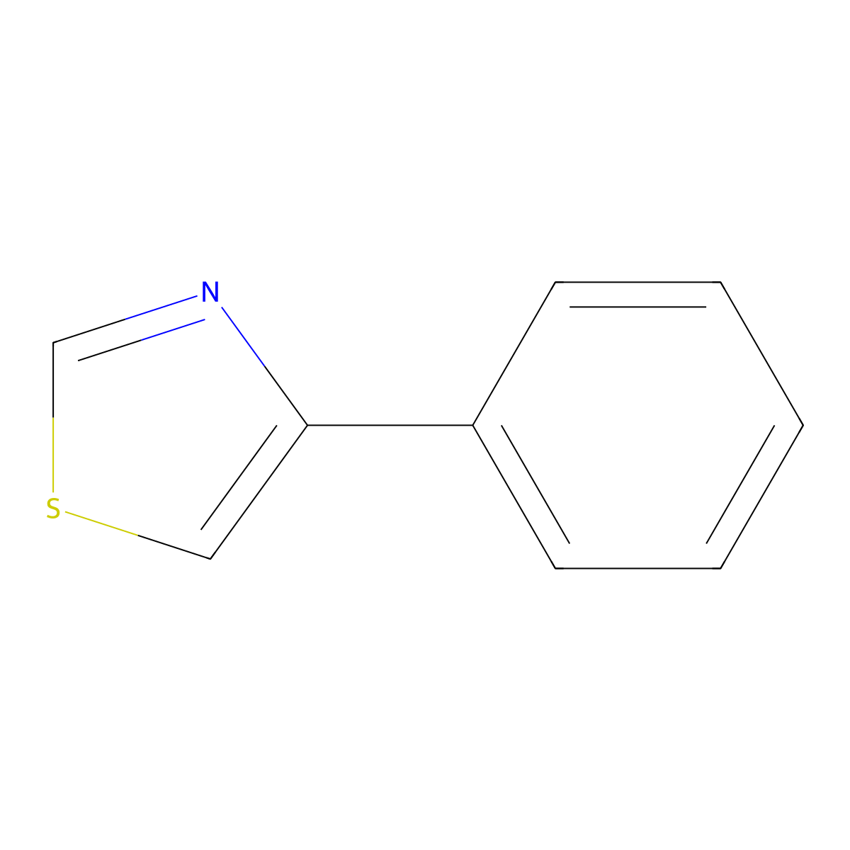Thiazole, 4-phenyl- molecular structure, CAS 1826-12-6