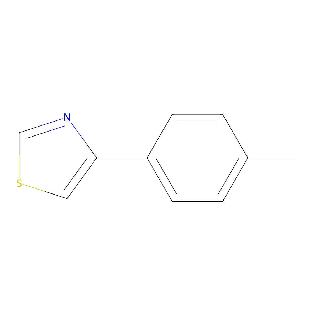 4-(4-Methylphenyl)thiazole molecular structure, CAS 1826-19-3
