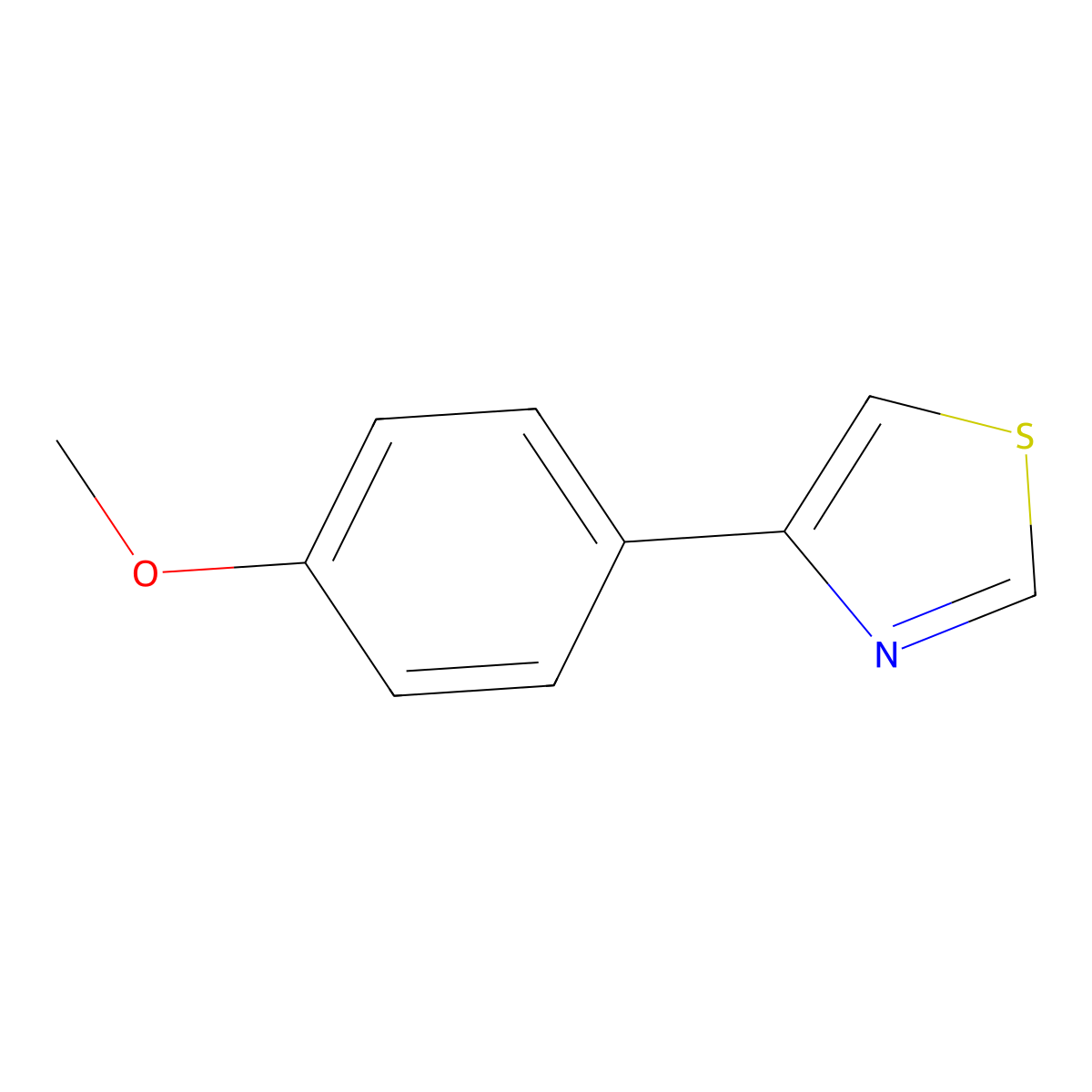 4-(4-Methoxyphenyl)-1,3-thiazole molecular structure, CAS 1826-21-7