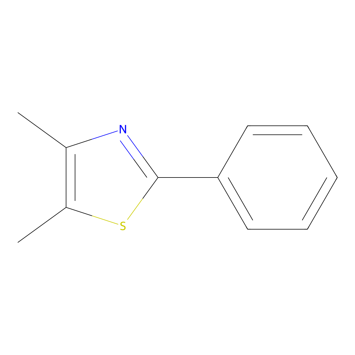 4,5-Dimethyl-2-phenylthiazole molecular structure, CAS 1826-24-0