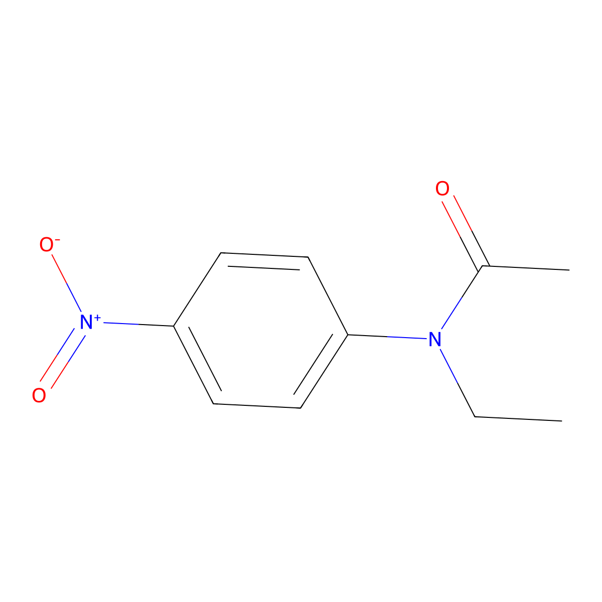Acetamide, N-ethyl-N-(4-nitrophenyl)- molecular structure, CAS 1826-56-8