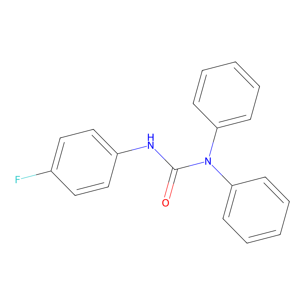 3-(4-Fluorophenyl)-1,1-diphenylurea molecular structure, CAS 1826-81-9