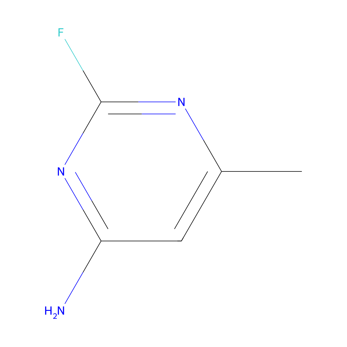 2-Fluoro-6-methylpyrimidin-4-amine molecular structure, CAS 18260-54-3