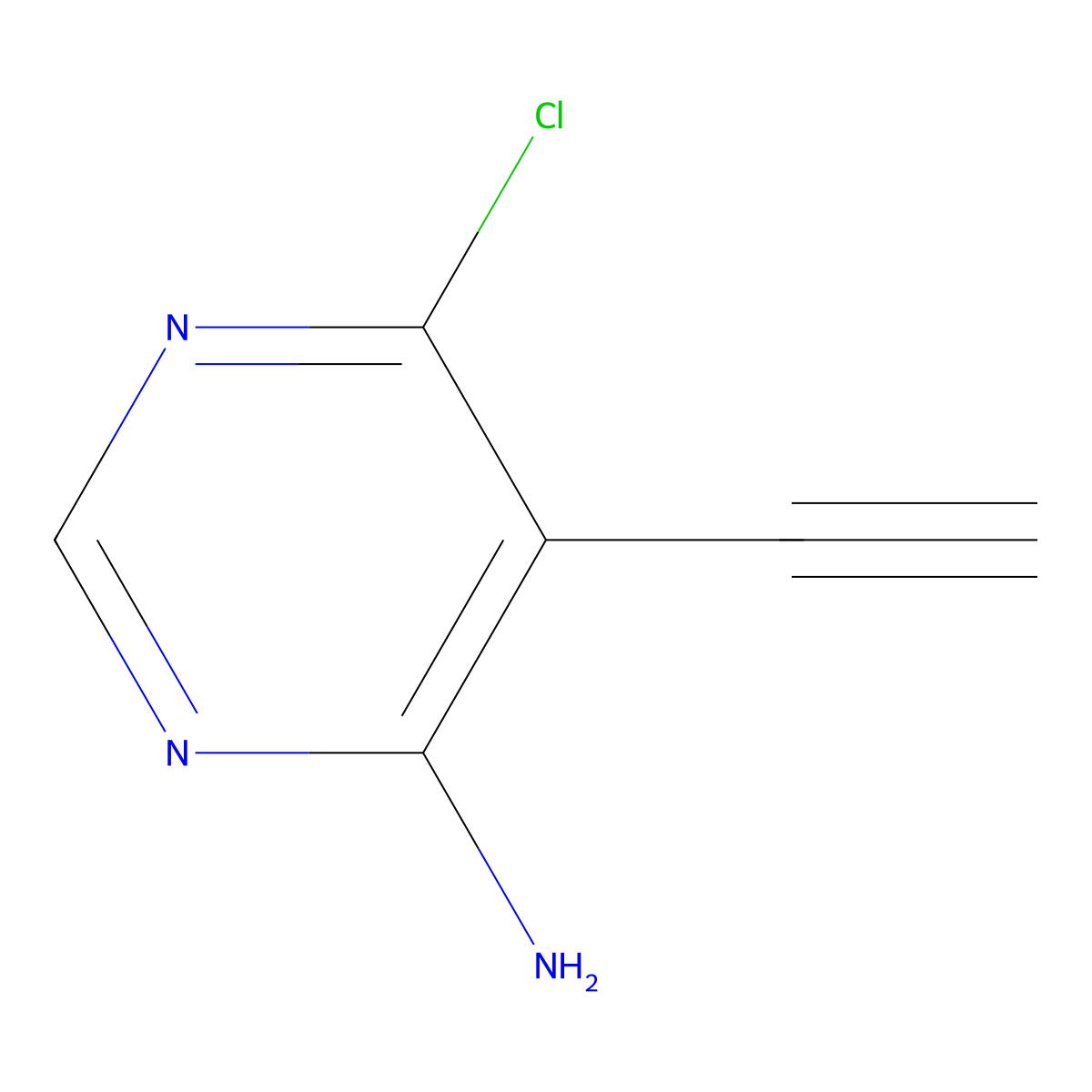 6-Chloro-5-ethynylpyrimidin-4-amine molecular structure, CAS 1826089-54-6