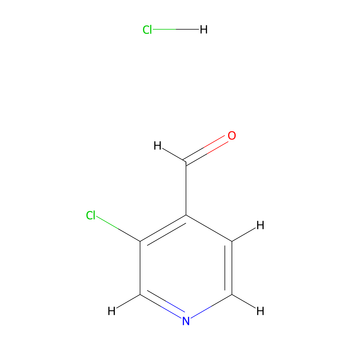 3-Chloroisonicotinaldehyde hydrochloride molecular structure, CAS 1826110-00-2
