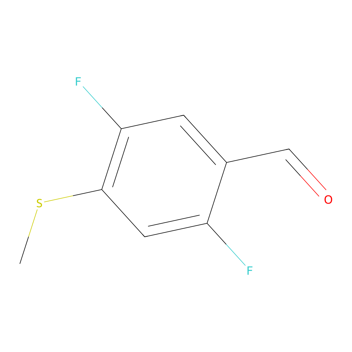 2,5-Difluoro-4-(methylthio)benzaldehyde molecular structure, CAS 1826110-01-3
