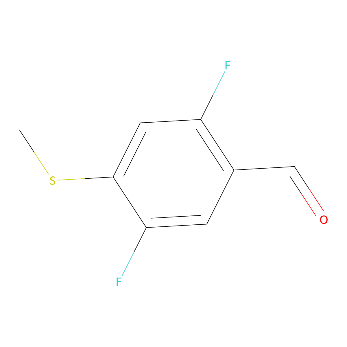 2,5-Difluoro-4-(methylthio)benzaldehyde molecular structure, CAS 1826110-01-3