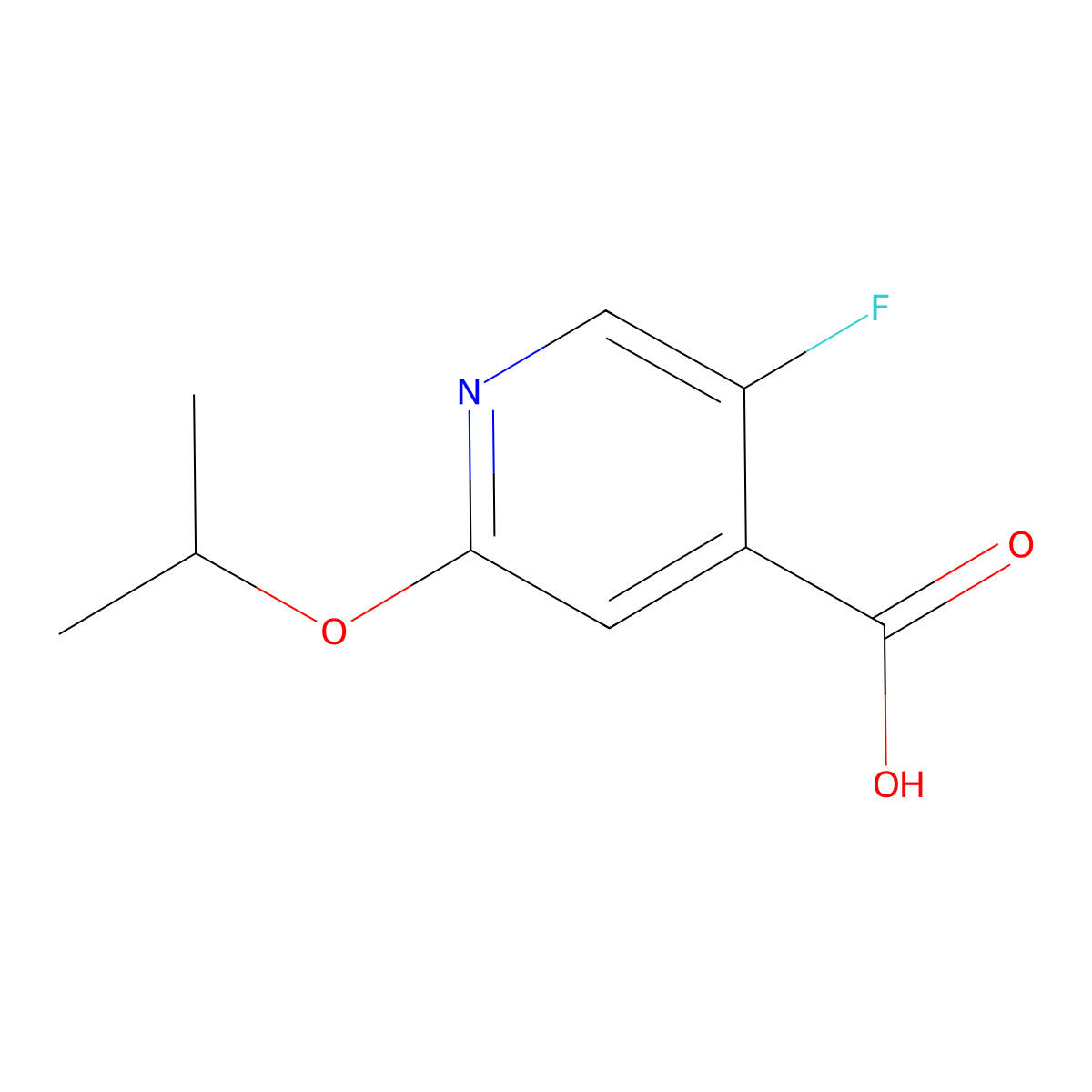 5-Fluoro-2-(propan-2-yloxy)pyridine-4-carboxylic acid molecular structure, CAS 1826110-04-6