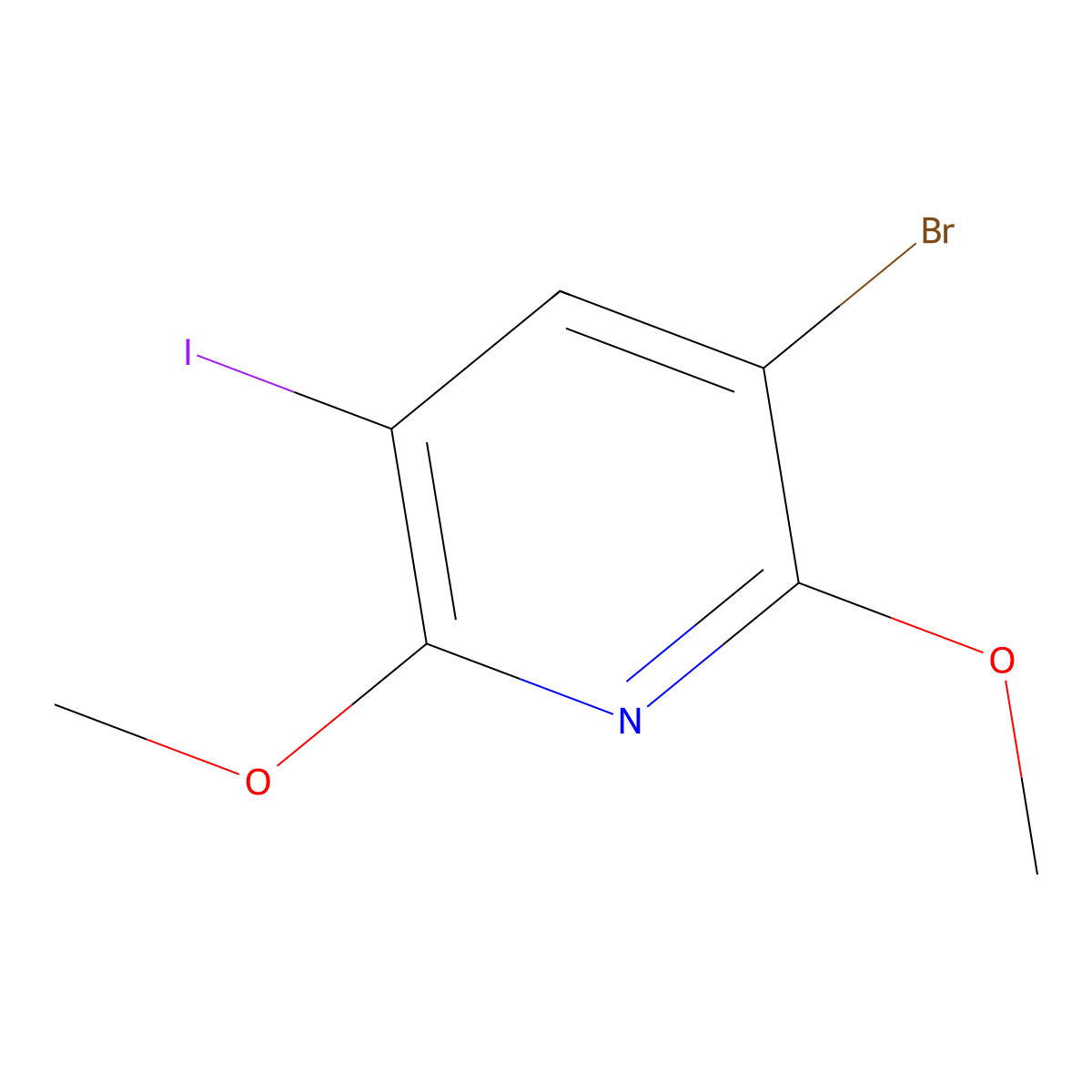 5-Bromo-3-iodo-2,6-dimethoxypyridine molecular structure, CAS 1826110-09-1