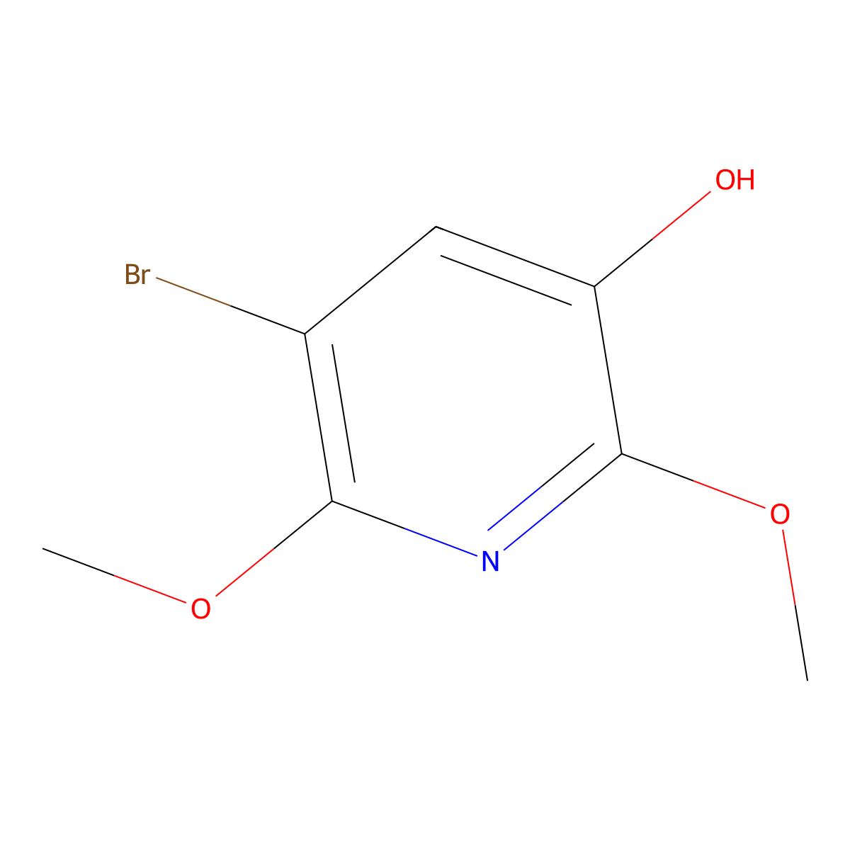 5-Bromo-2,6-dimethoxypyridin-3-ol molecular structure, CAS 1826110-10-4