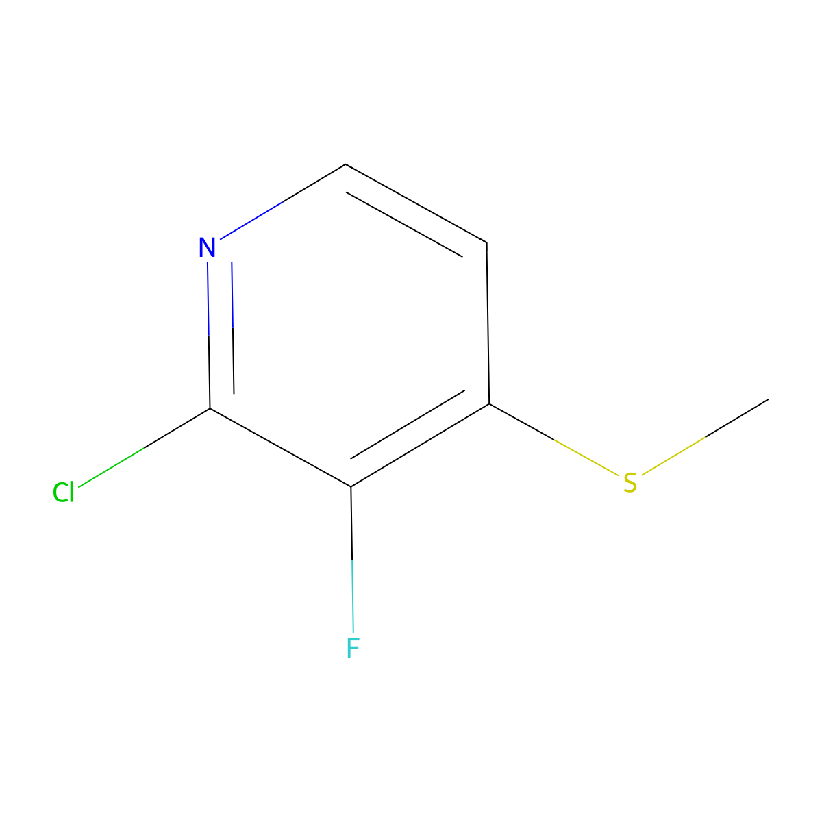 2-Chloro-3-fluoro-4-(methylthio)pyridine molecular structure, CAS 1826110-14-8