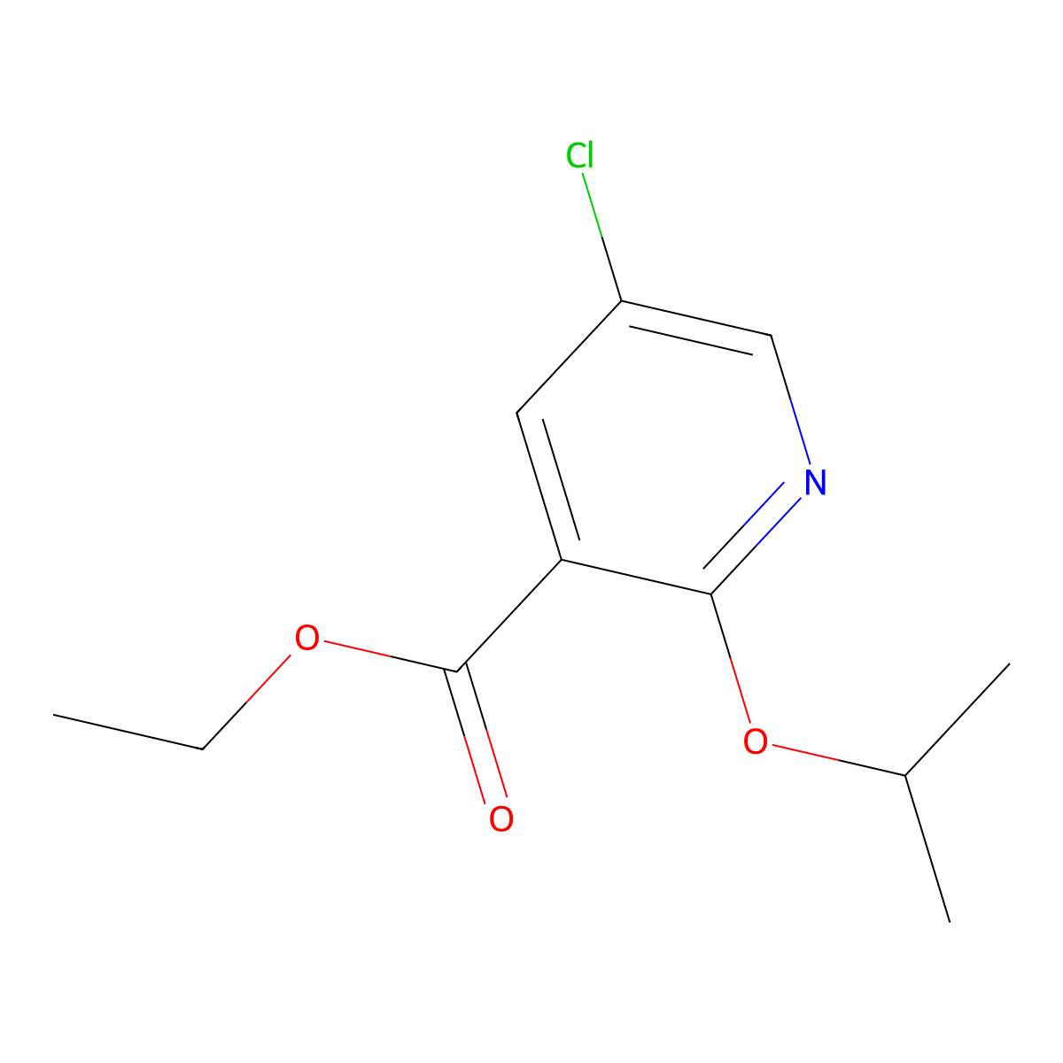Ethyl 5-chloro-2-(propan-2-yloxy)pyridine-3-carboxylate molecular structure, CAS 1826110-19-3