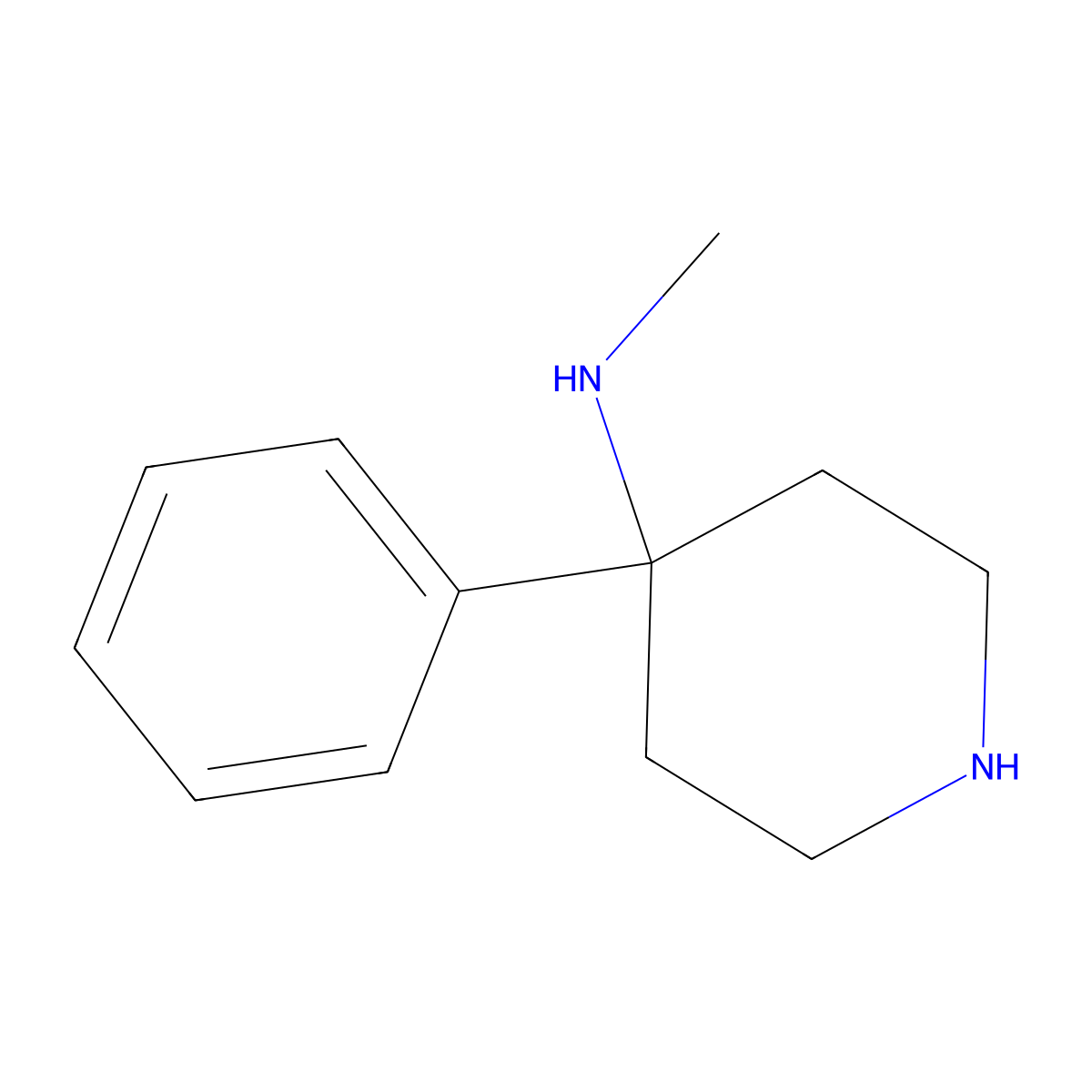 N-Methyl-4-phenyl-4-piperidinamine molecular structure, CAS 182621-56-3