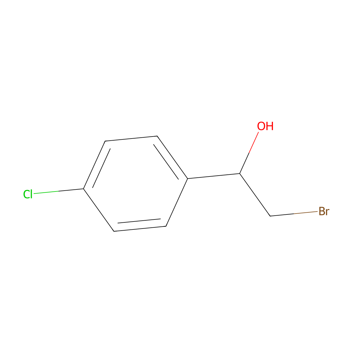(R)-2-Bromo-1-(4-chlorophenyl)ethan-1-OL molecular structure, CAS 182621-75-6