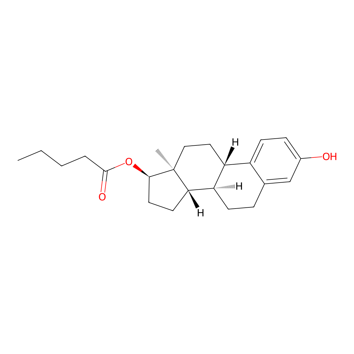 [(8R,9S,13S,14S,17R)-3-hydroxy-13-methyl-6,7,8,9,11,12,14,15,16,17-decahydrocyclopenta[a]phenanthren-17-yl] pentanoate molecular structure, CAS 182624-54-0