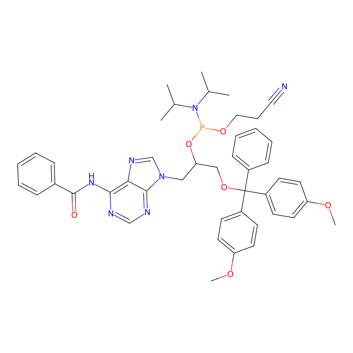 (R)-GNA-A(Bz) phosphoramidite molecular structure, CAS 182625-87-2
