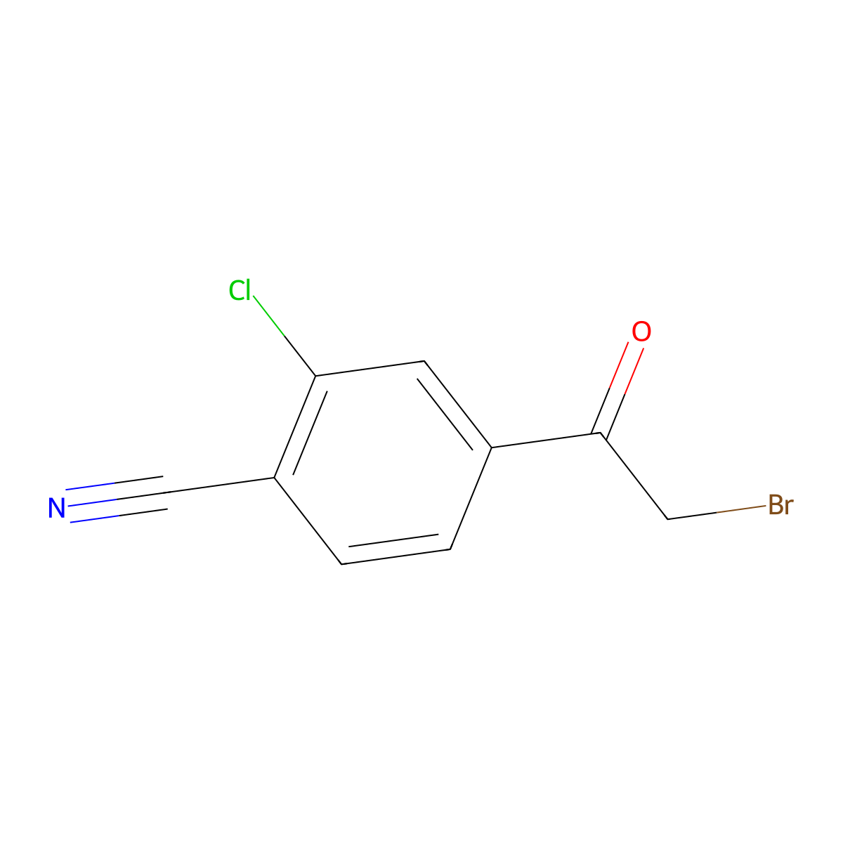 Benzonitrile, 4-(2-bromoacetyl)-2-chloro- molecular structure, CAS 182626-08-0