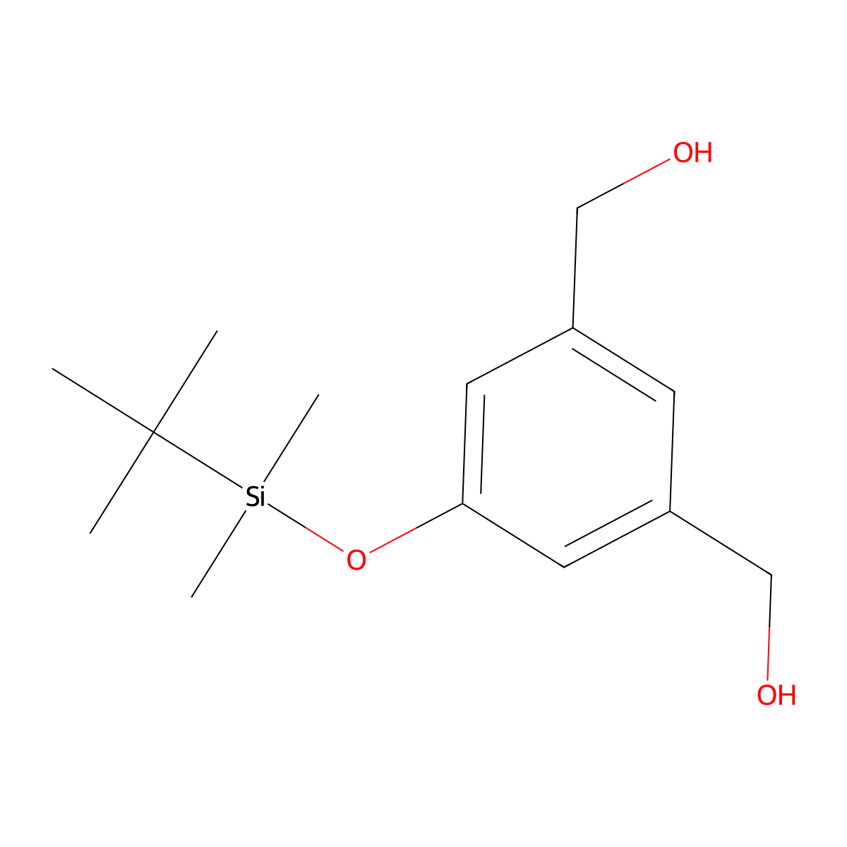 (5-((tert-Butyldimethylsilyl)oxy)-1,3-phenylene)dimethanol molecular structure, CAS 182629-25-0