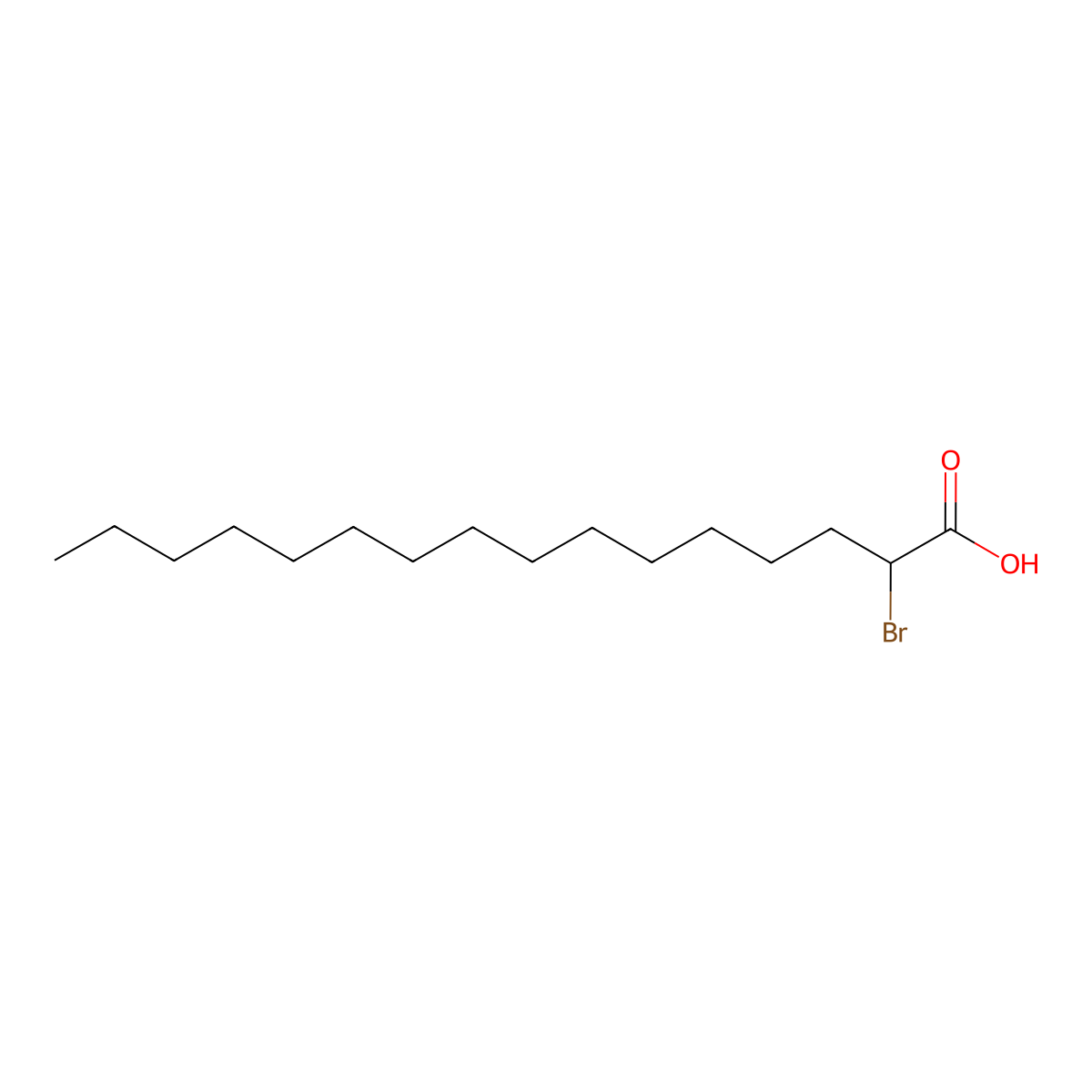 2-Bromohexadecanoic acid molecular structure, CAS 18263-25-7