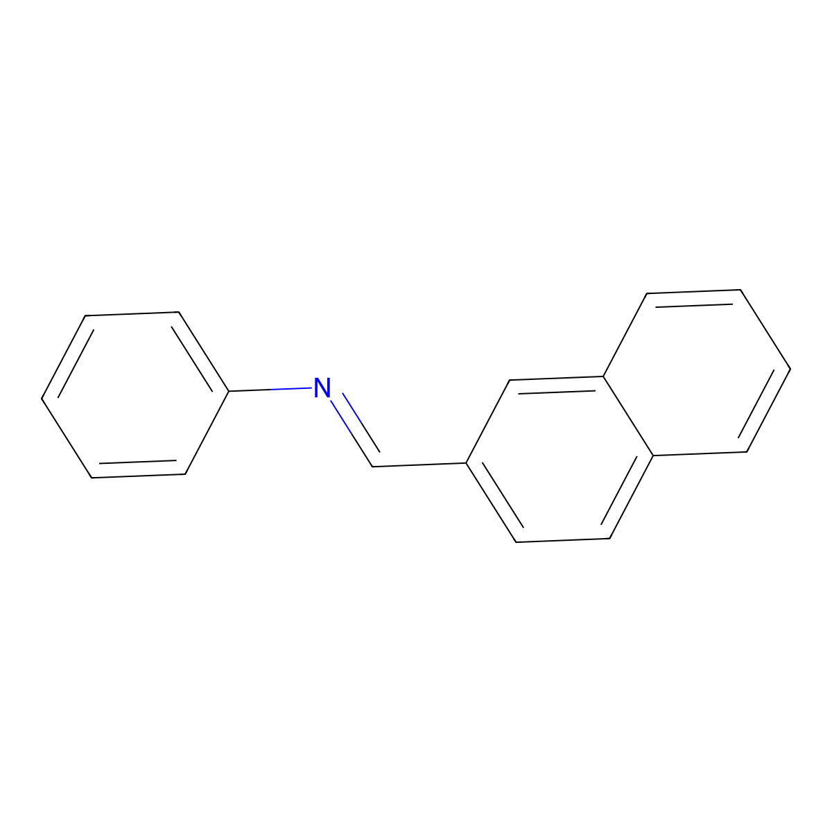 Benzenamine, N-(2-naphthalenylmethylene)- molecular structure, CAS 18263-29-1