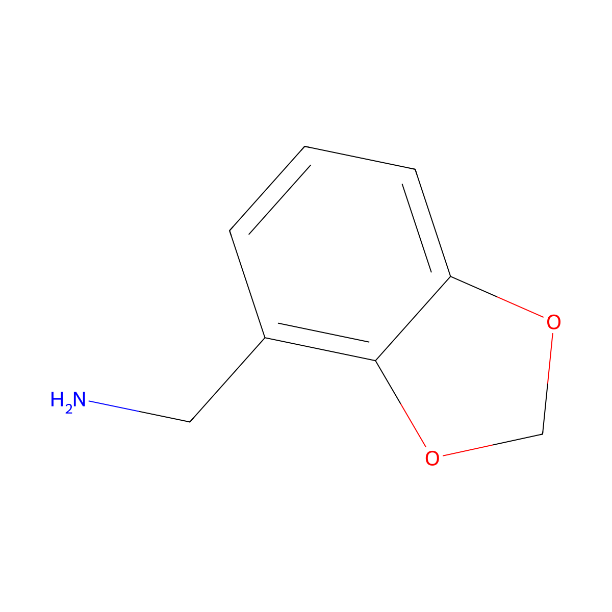 2H-1,3-benzodioxol-4-ylmethanamine molecular structure, CAS 182634-34-0