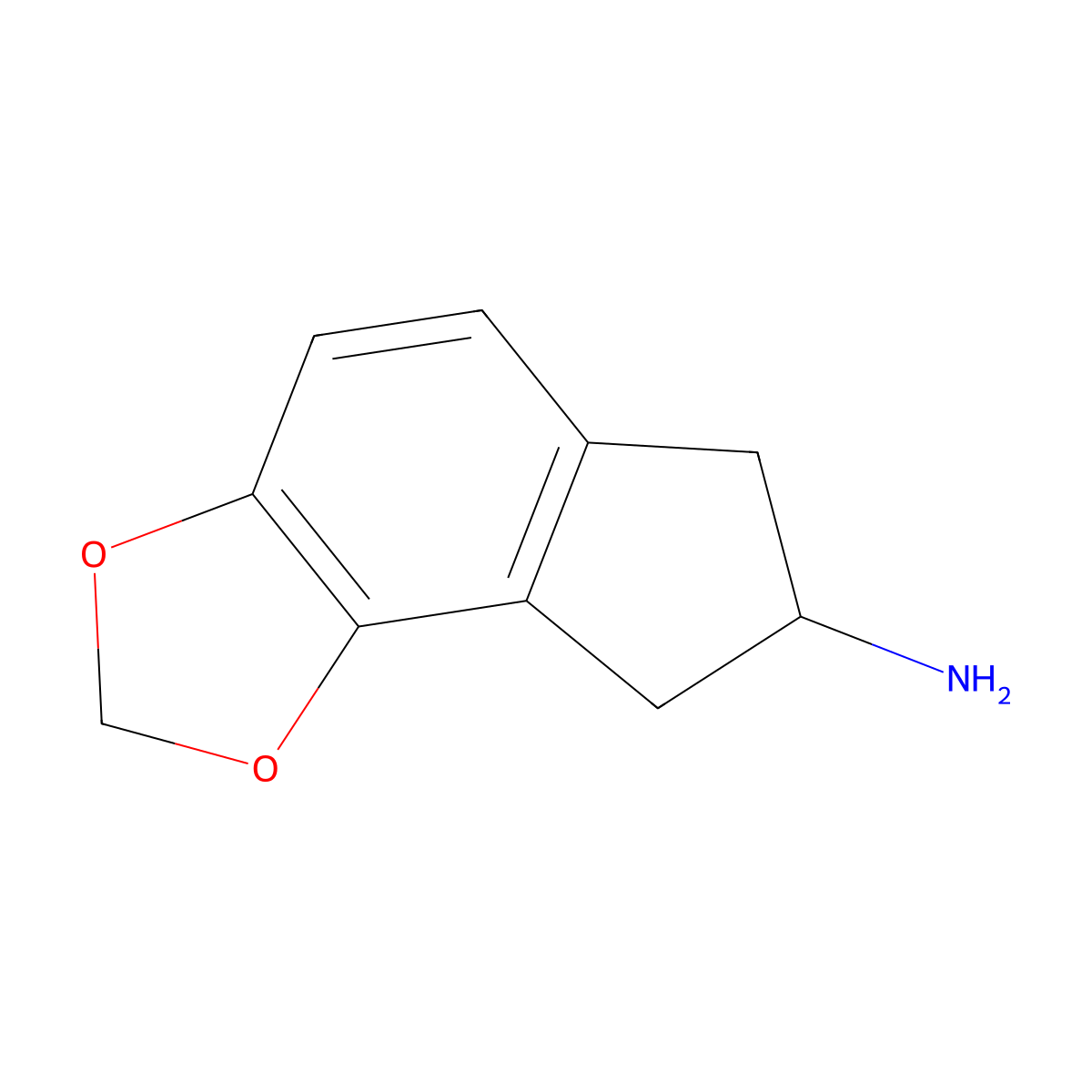 4,5-Methylenedioxy-2-aminoindane molecular structure, CAS 182634-37-3