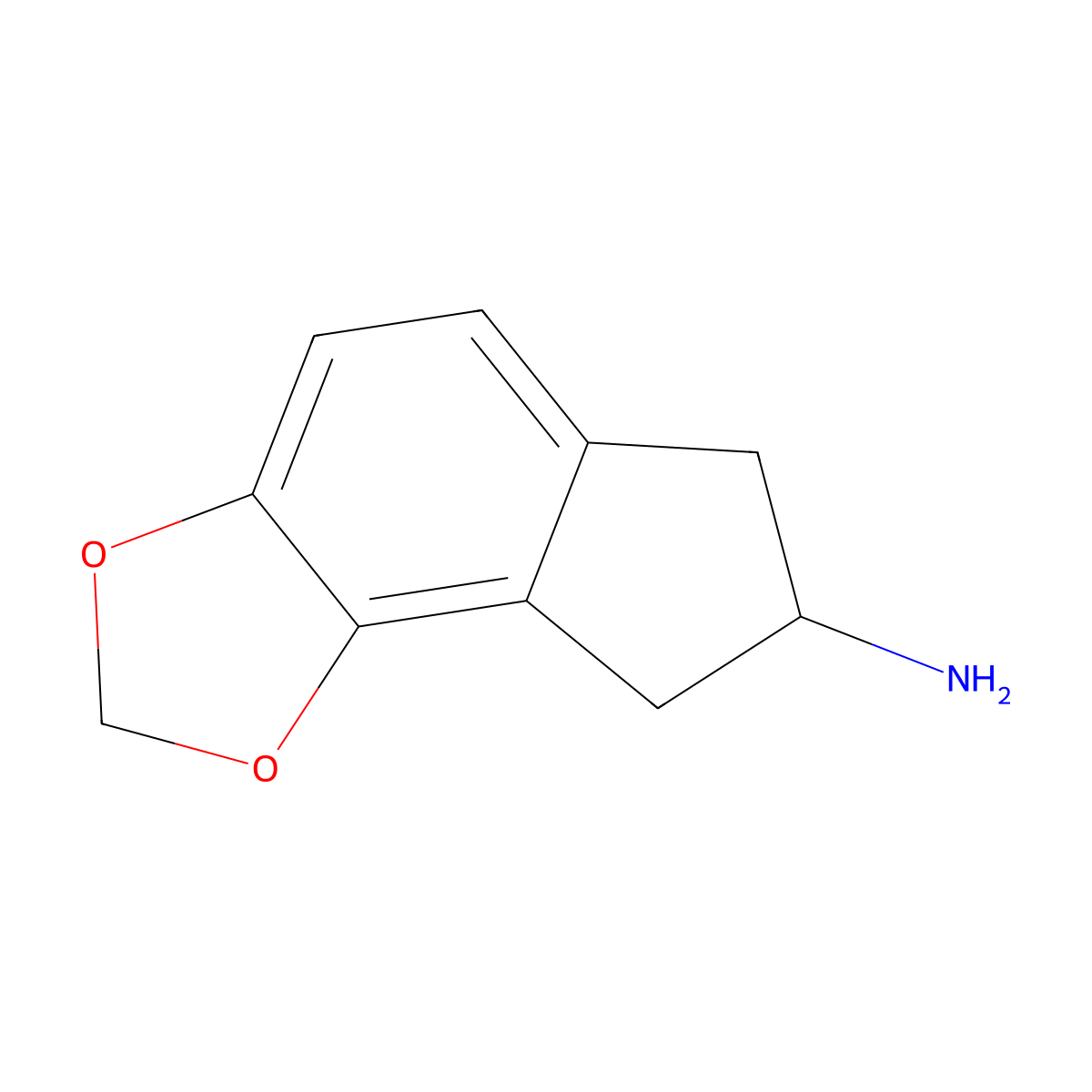 4,5-Methylenedioxy-2-aminoindane molecular structure, CAS 182634-37-3