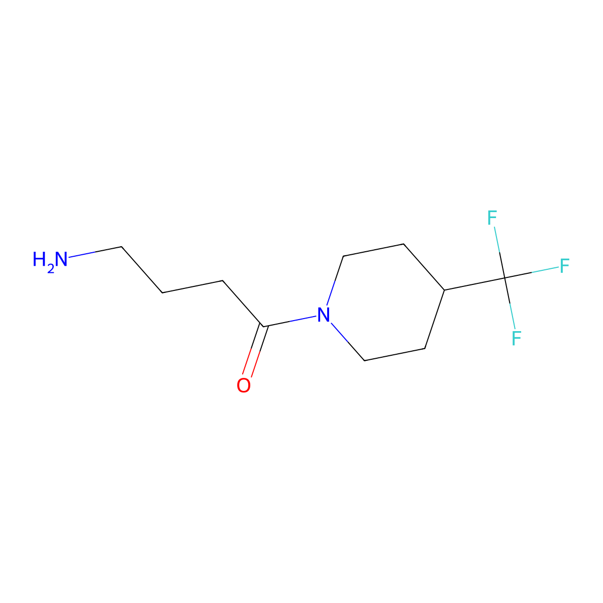 4-Amino-1-(4-(trifluoromethyl)piperidin-1-yl)butan-1-one molecular structure, CAS 1826433-29-7