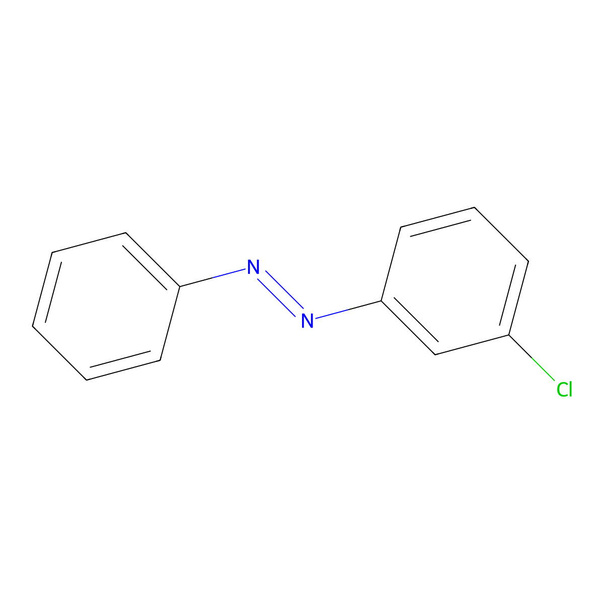 (E)-1-(3-chlorophenyl)-2-phenyldiazene molecular structure, CAS 18265-00-4