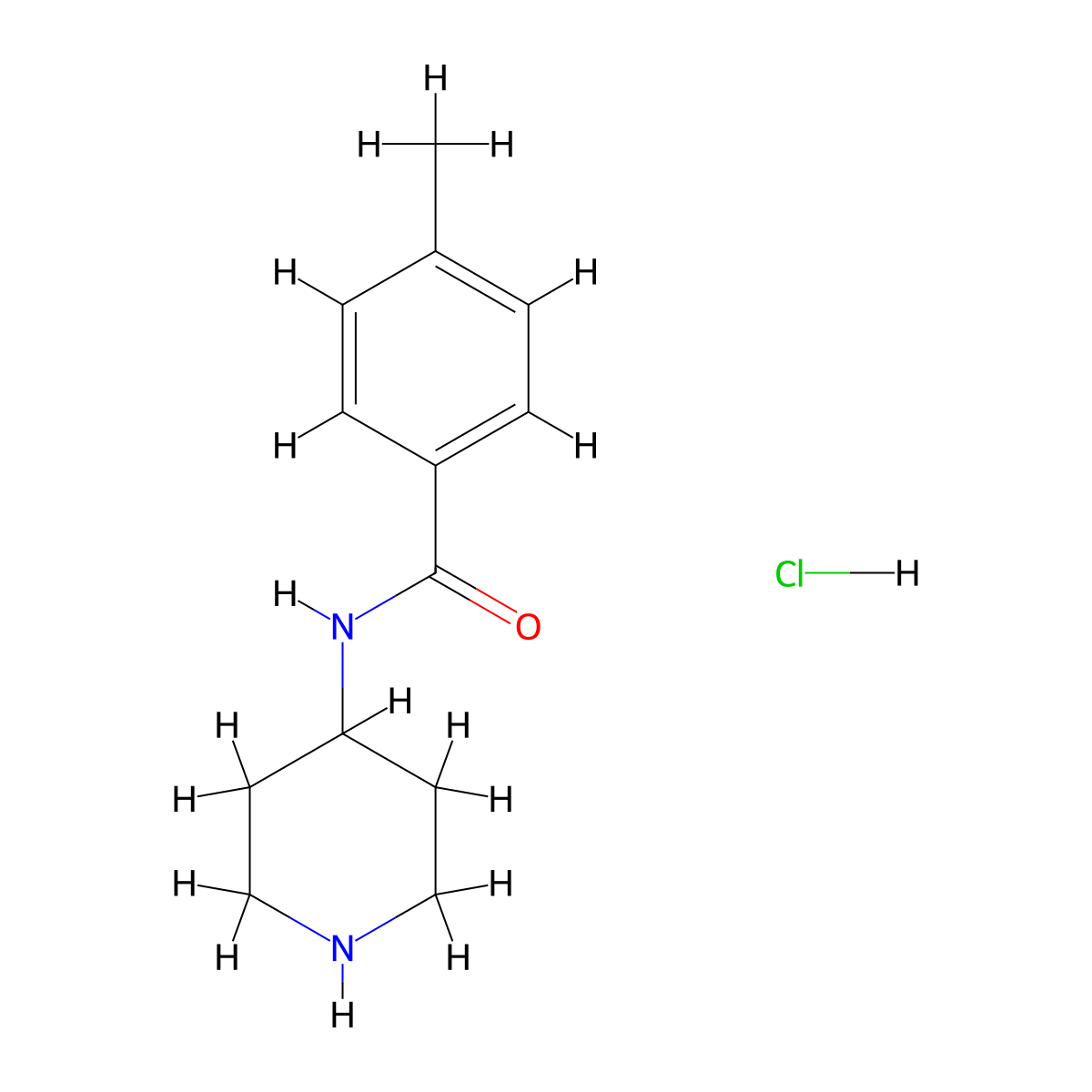 4-methyl-N-(piperidin-4-yl)benzamide hydrochloride molecular structure, CAS 1826551-30-7