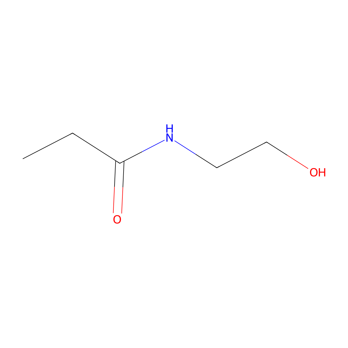 Propionylaminoethanol molecular structure, CAS 18266-55-2