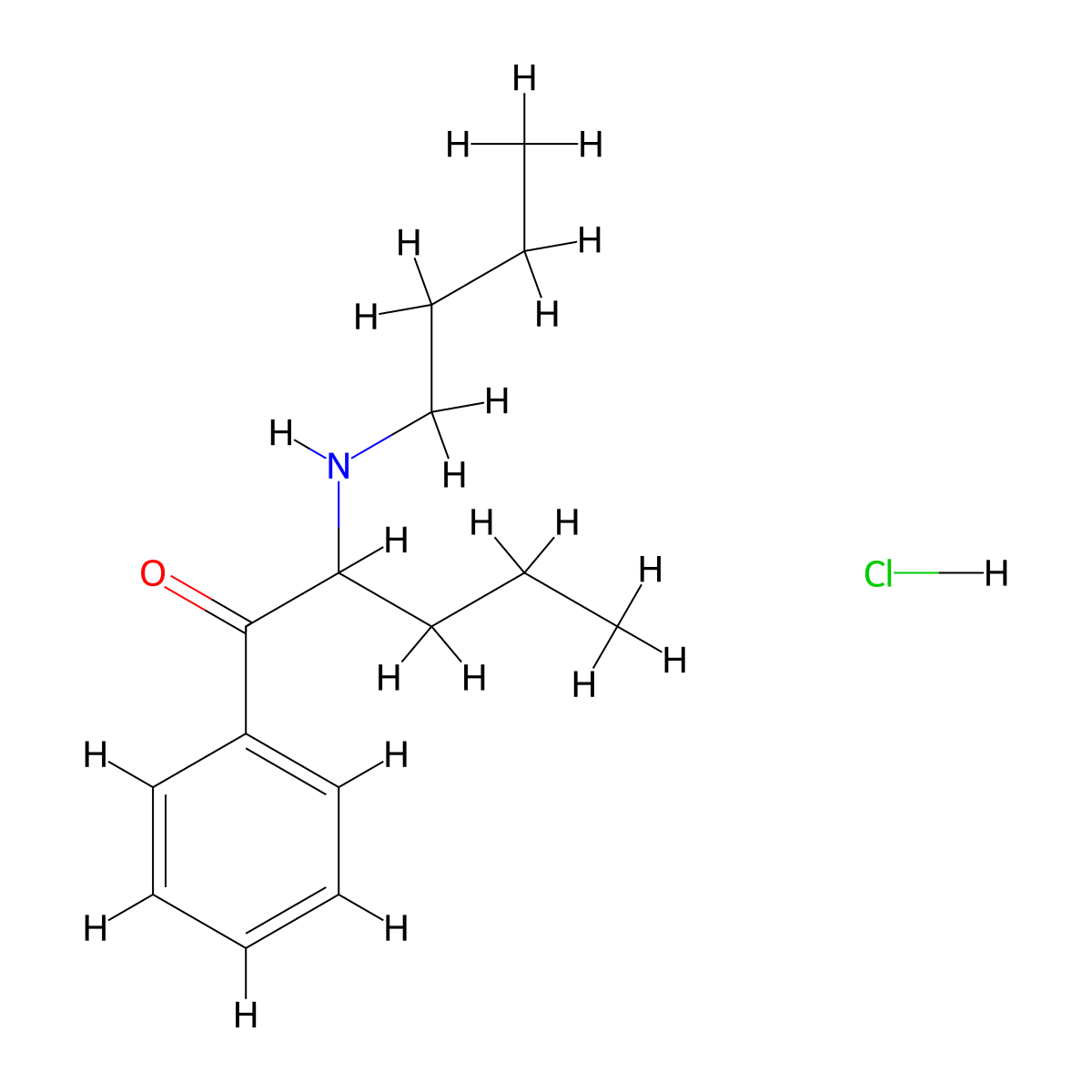 N-butyl Pentedrone (hydrochloride) molecular structure, CAS 18268-13-8