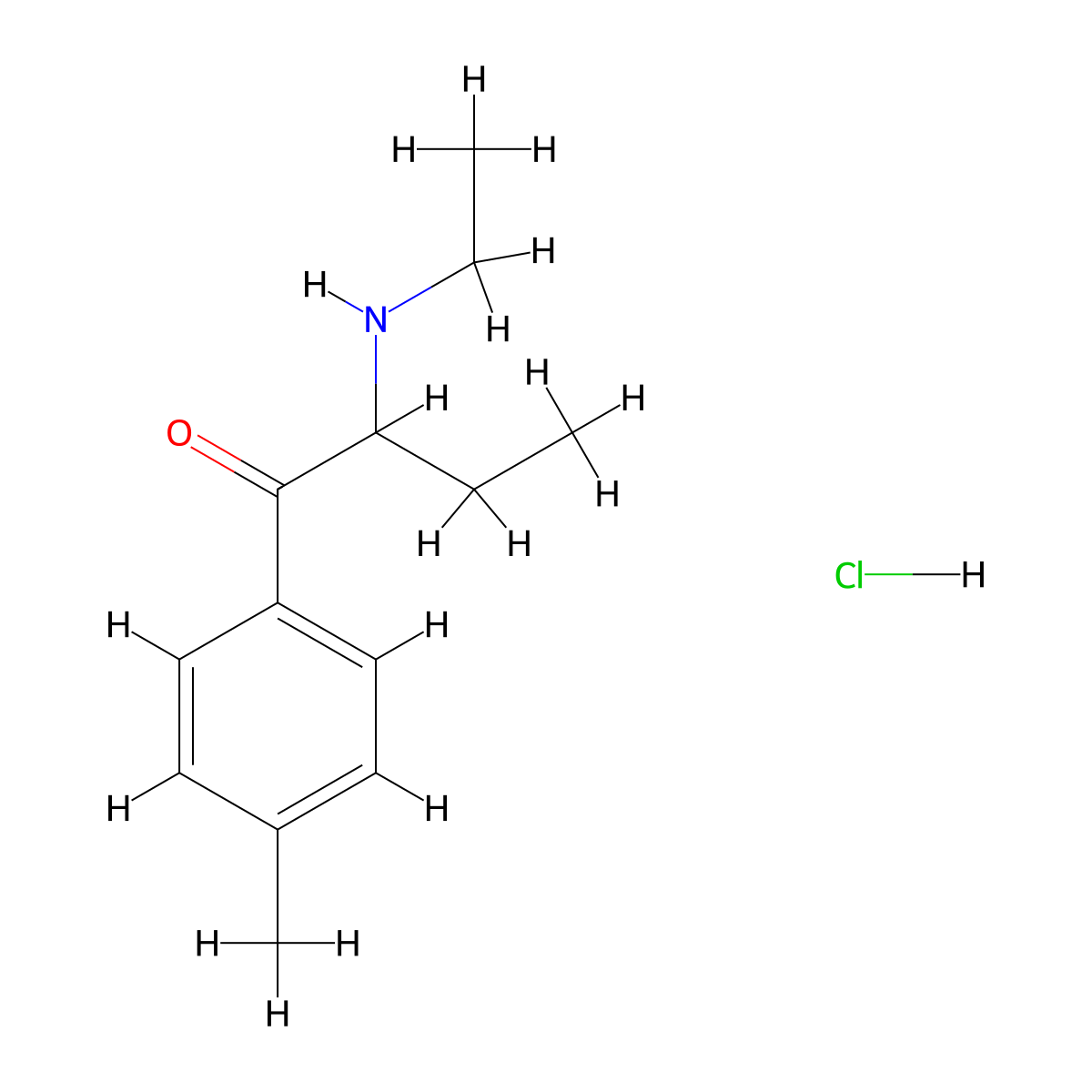 2-(Ethylamino)-1-(4-methylphenyl)butan-1-one hydrochloride molecular structure, CAS 18268-19-4