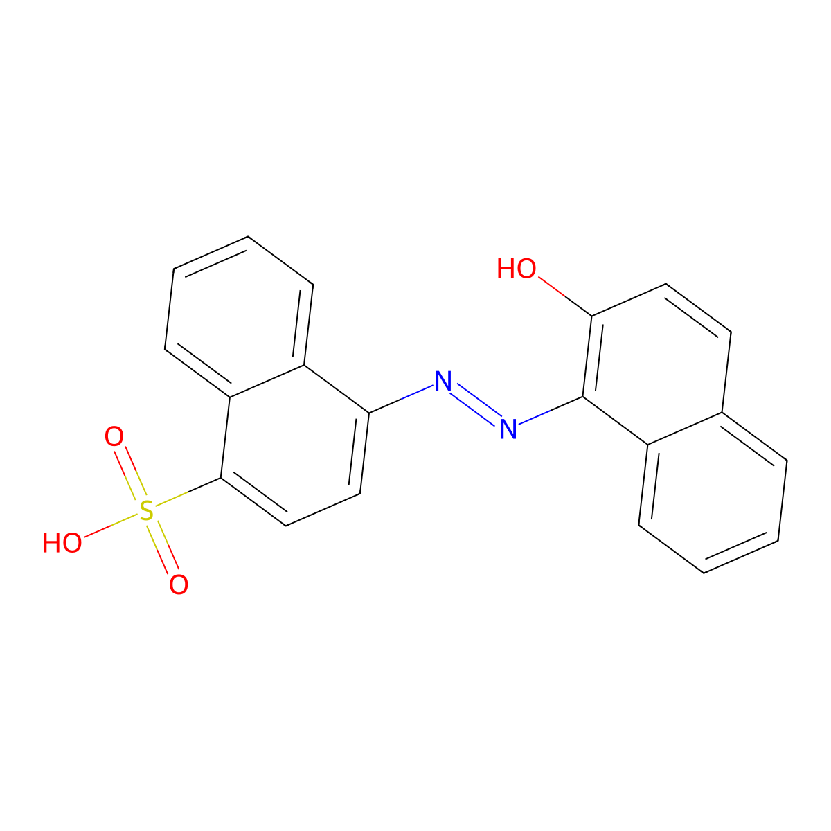 1-Naphthalenesulfonic acid, 4-[2-(2-hydroxy-1-naphthalenyl)diazenyl]- molecular structure, CAS 18268-54-7