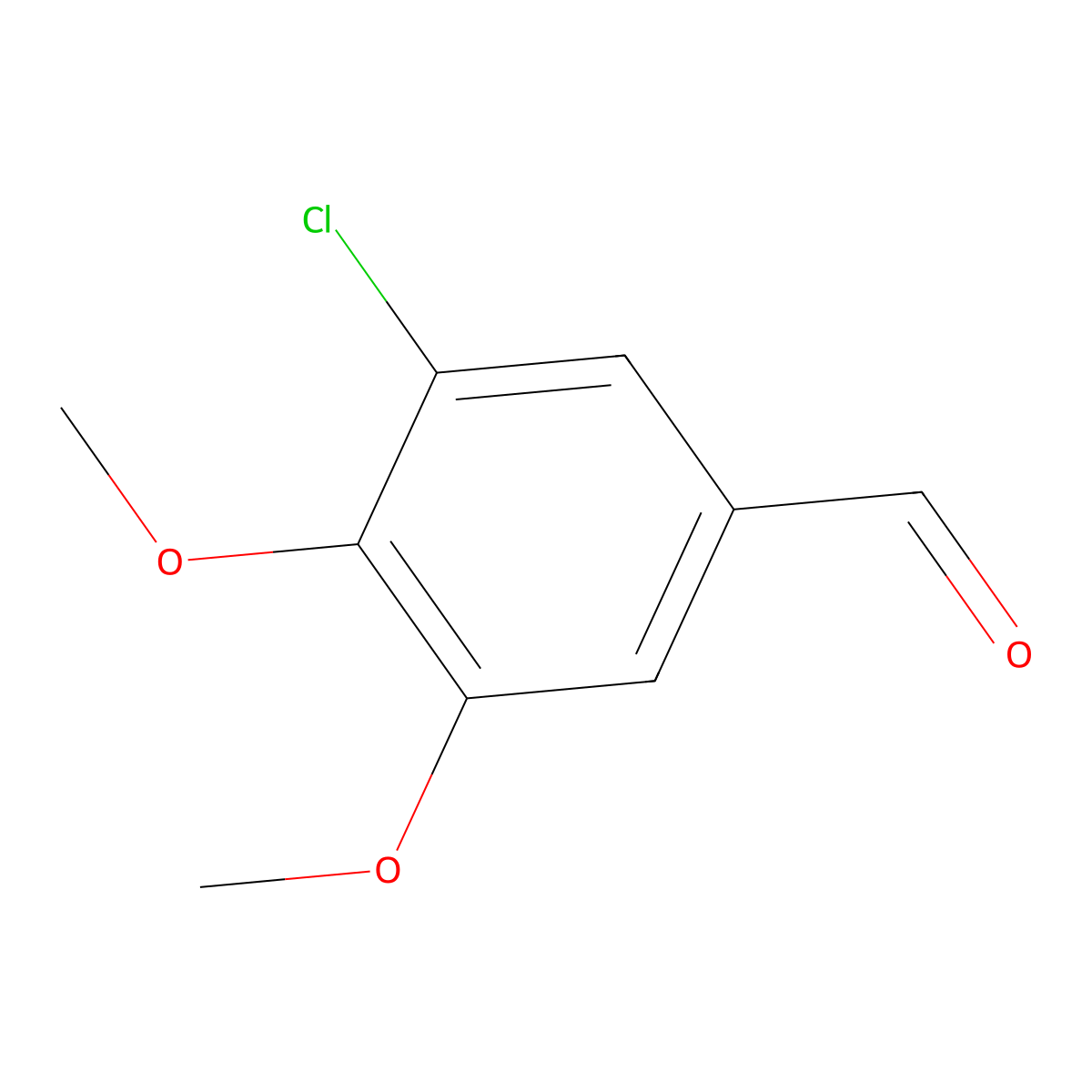 3-Chloro-4,5-dimethoxybenzaldehyde molecular structure, CAS 18268-68-3
