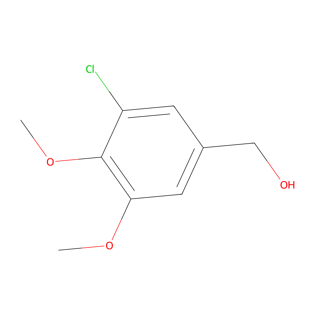 3-Chloro-4,5-dimethoxybenzenemethanol molecular structure, CAS 18268-78-5