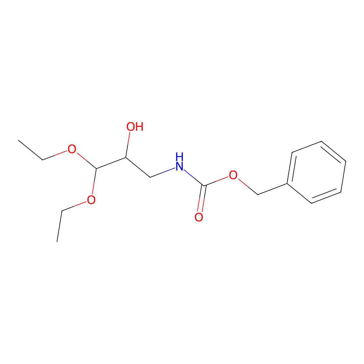 benzyl N-(3,3-diethoxy-2-hydroxypropyl)carbamate molecular structure, CAS 182680-54-2