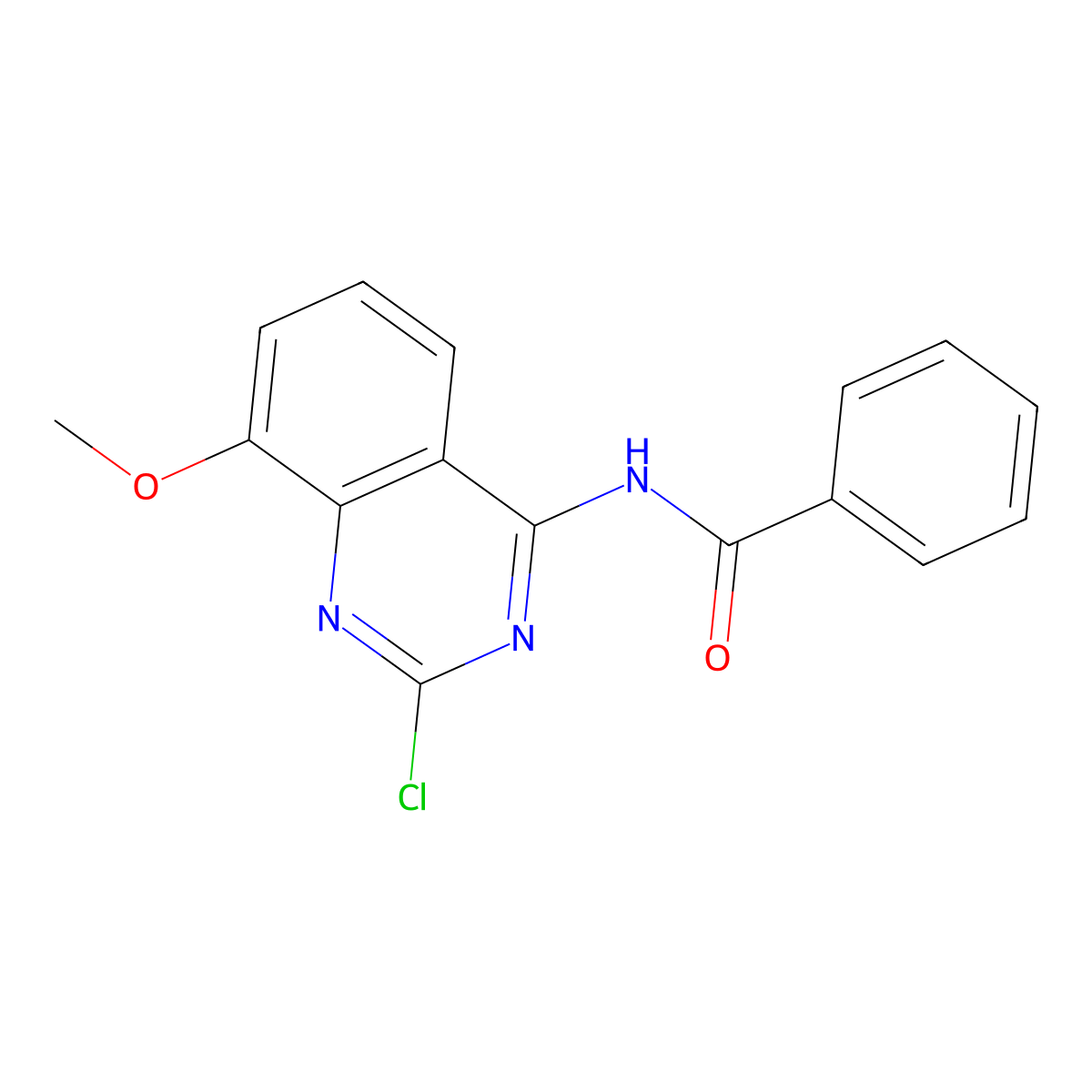 N-(2-Chloro-8-methoxyquinazolin-4-yl)benzamide molecular structure, CAS 1826800-95-6